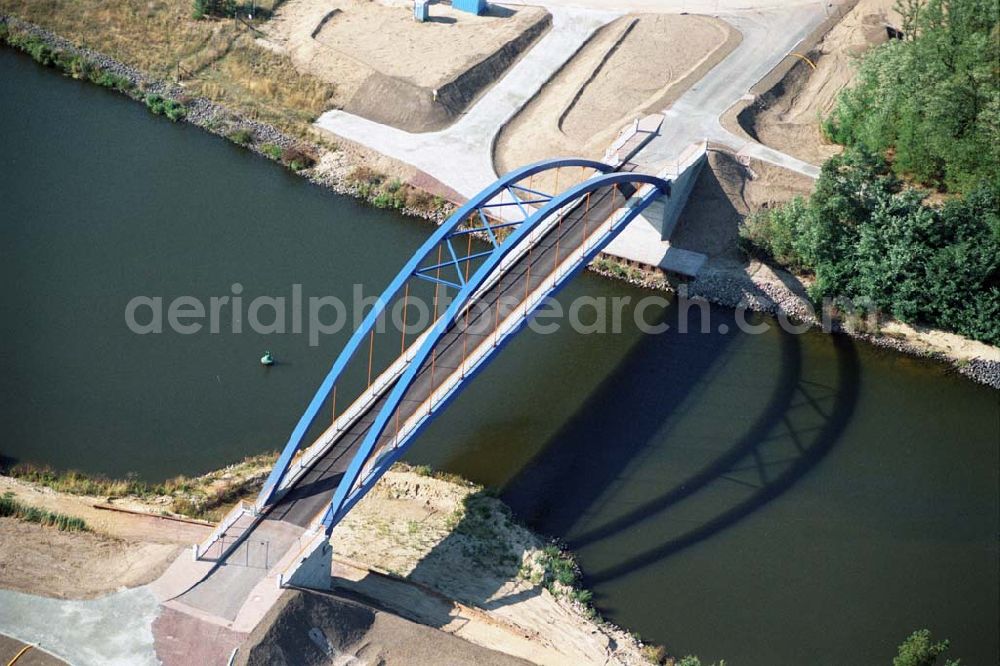 Niegripp from above - Blick auf die Brücke bei Niegripp-Detershagen am Elbe-Havel-Kanal.