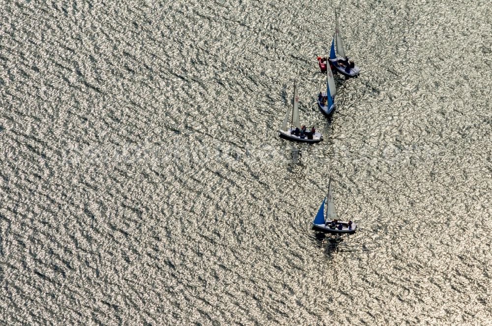 Aerial image Möhnesee - View of the lake Moehnesee in the homonymous city in the state North Rhine-Westphalia