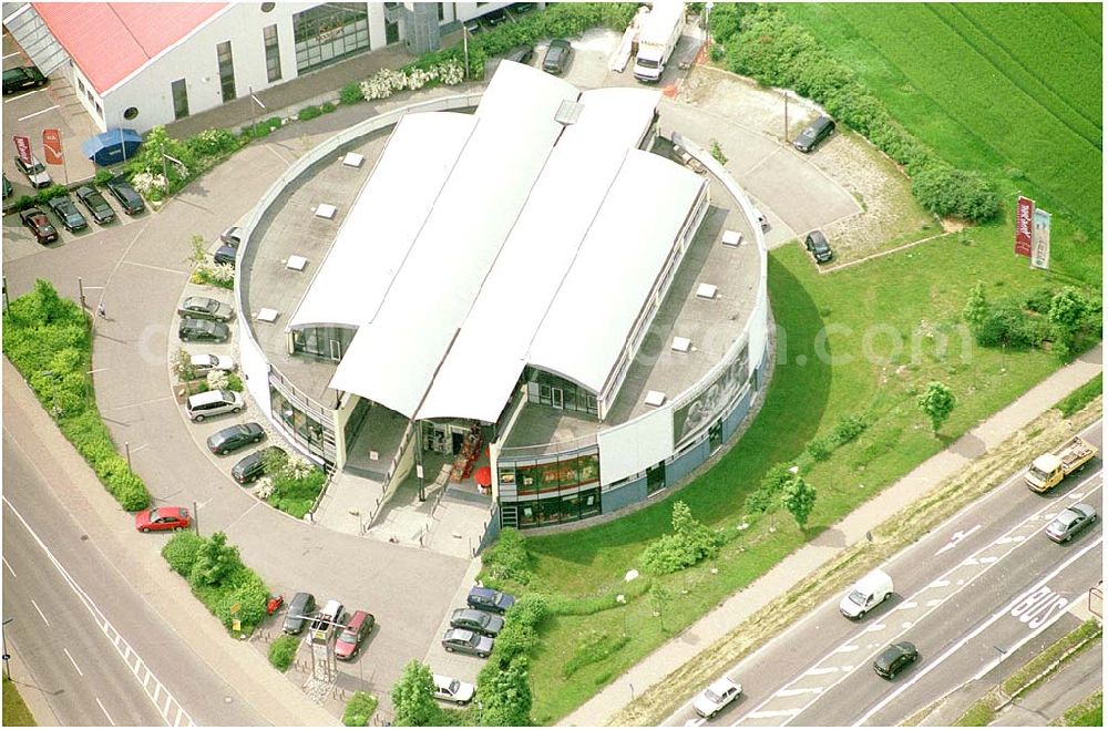 Michelfeld Kreis Schwäbisch Hall from above - Blick auf Einkaufscenter in Michelfeld Kreis Schwäbisch Hall; Reno und Kik-Mode info@michelfeld.de