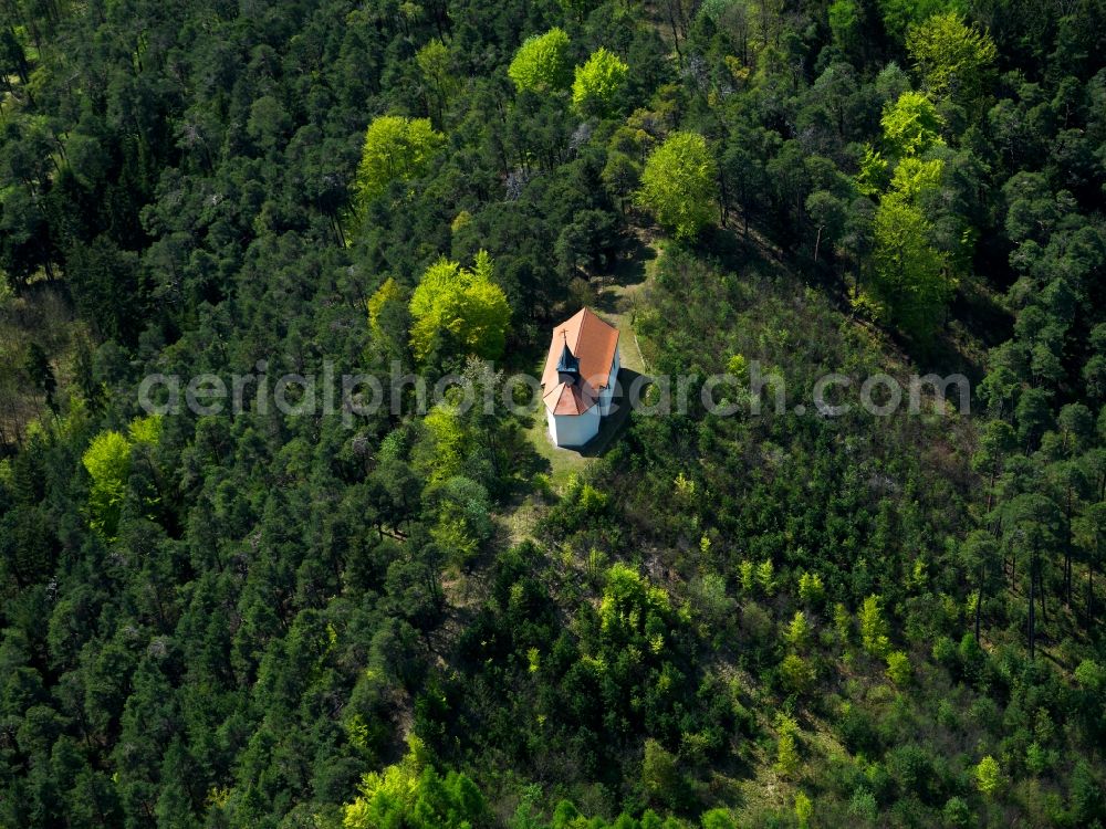 Bermbach from the bird's eye view: The Michelskapelle at Bermbach in Thuringia is a pilgrimage chapel