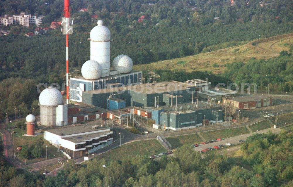 Berlin from above - Ruins of the former American military interception and radar system on the Teufelsberg in Berlin - Charlottenburg