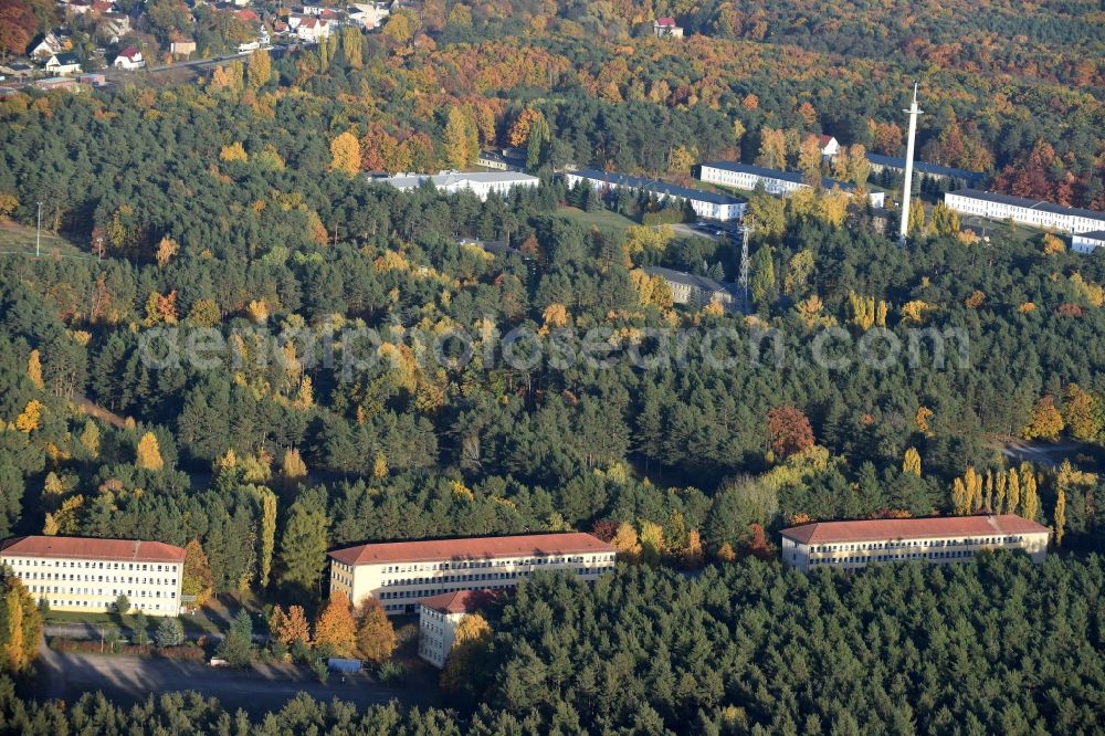 Strausberg from above - Military site and building complex of Barnim barracks in Strausberg in Brandenburg