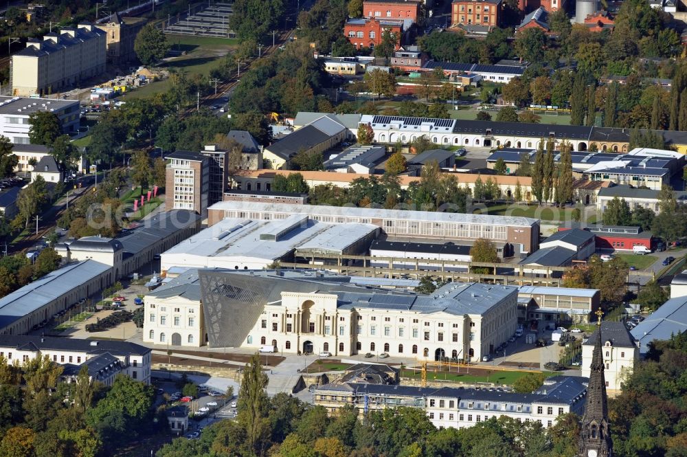 Dresden from the bird's eye view: View of the Dresden Military History Museum ( Army Museum ) during the implementation and expansion