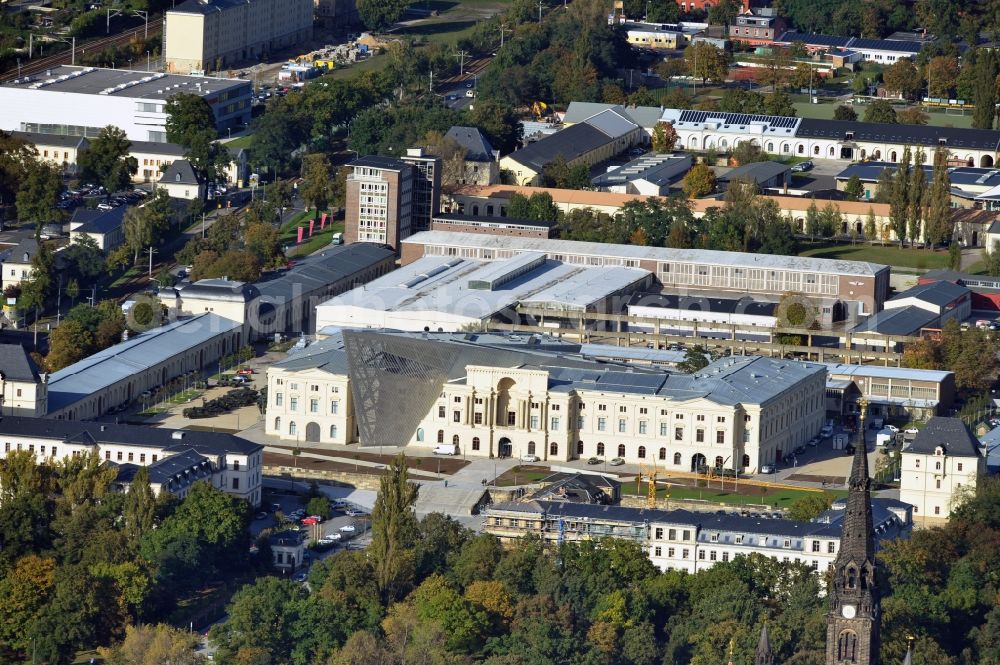 Aerial photograph Dresden - View of the Dresden Military History Museum ( Army Museum ) during the implementation and expansion