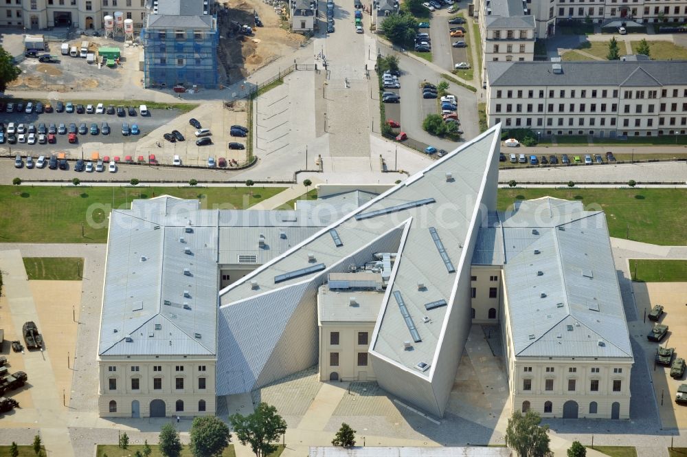 Aerial image Dresden - View of the Dresden Military History Museum ( Army Museum ) during the implementation and expansion