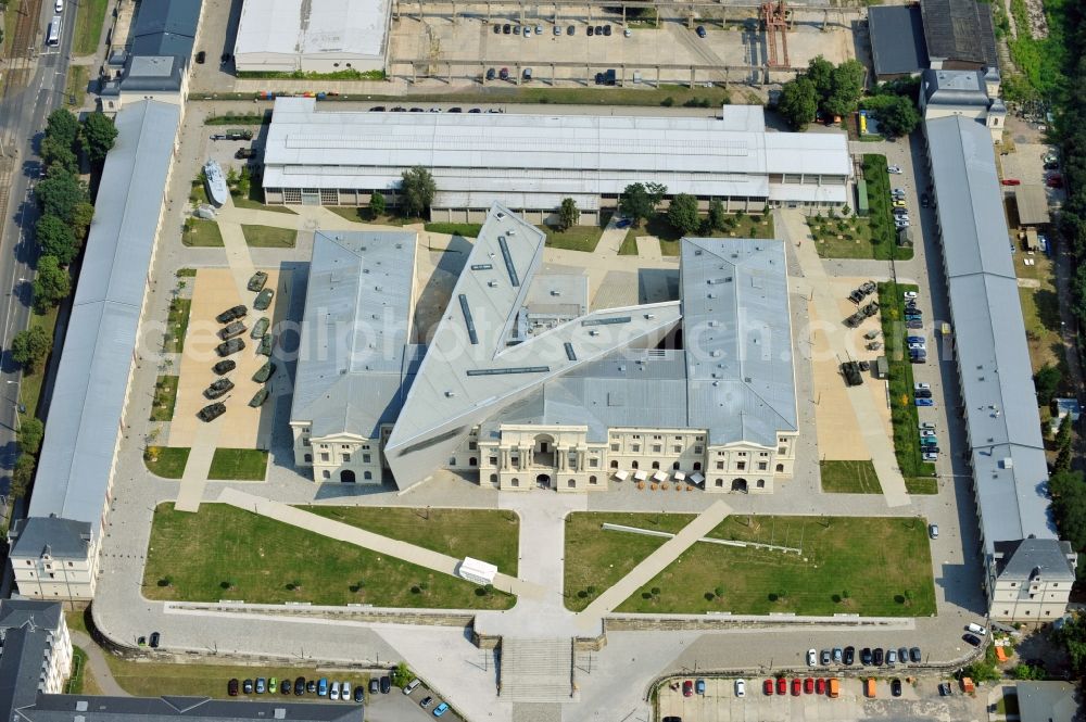 Aerial image Dresden - View of the Dresden Military History Museum ( Army Museum ) during the implementation and expansion