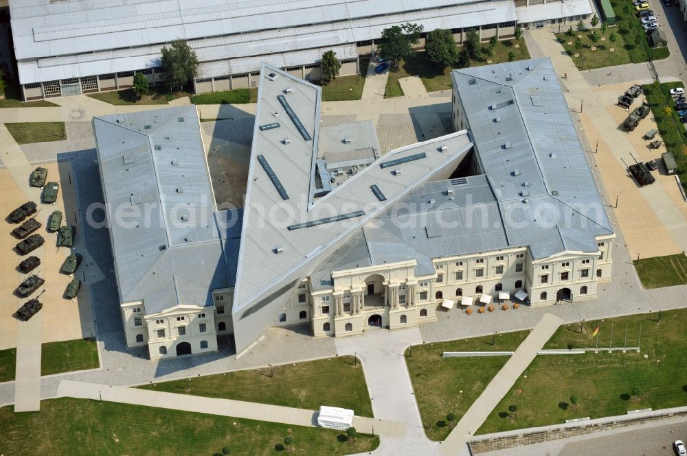 Aerial photograph Dresden - View of the Dresden Military History Museum ( Army Museum ) during the implementation and expansion