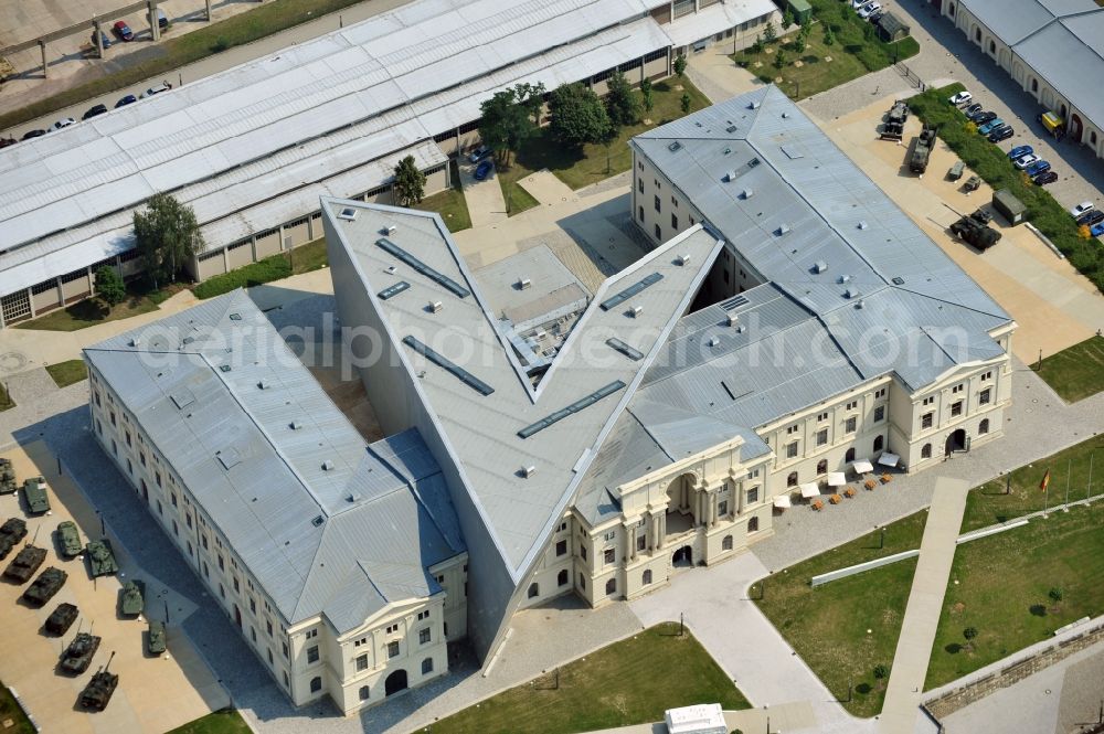 Dresden from the bird's eye view: View of the Dresden Military History Museum ( Army Museum ) during the implementation and expansion