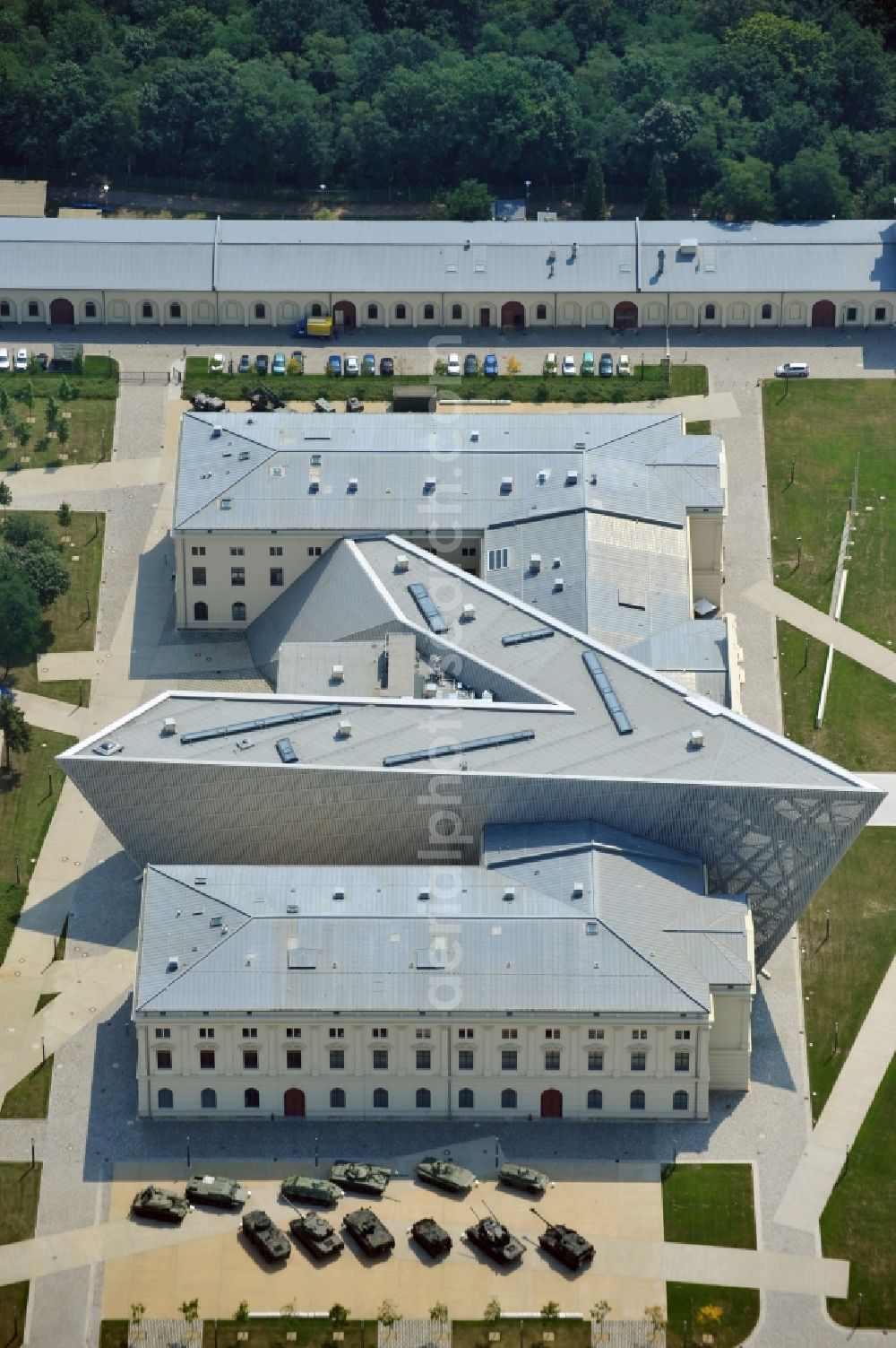 Aerial photograph Dresden - View of the Dresden Military History Museum ( Army Museum ) during the implementation and expansion