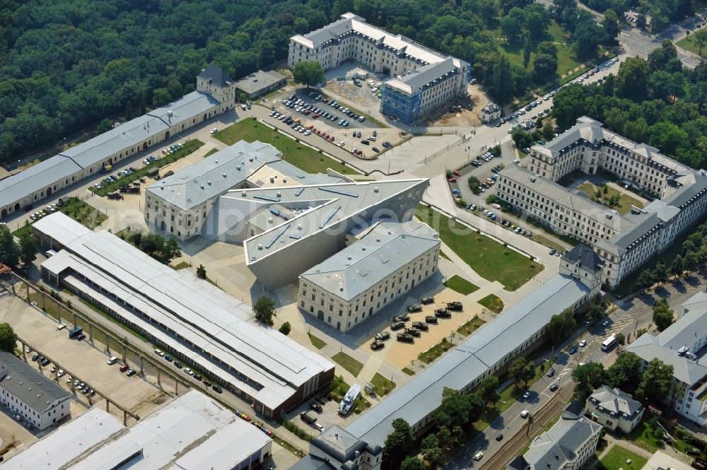 Dresden from above - View of the Dresden Military History Museum ( Army Museum ) during the implementation and expansion