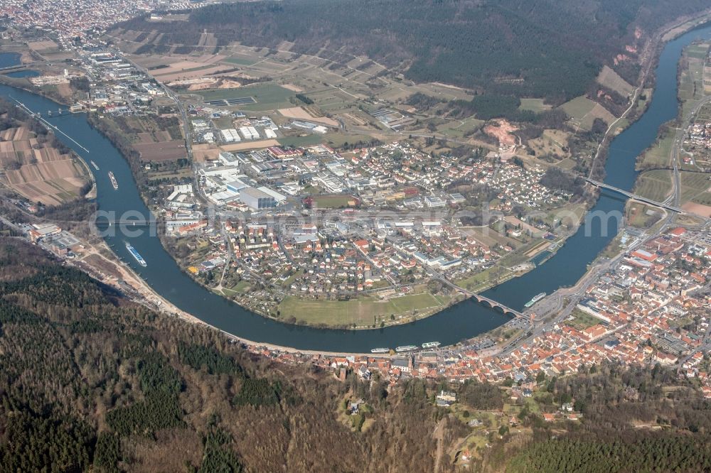 Miltenberg from above - City view of Miltenberg in the state Bavaria