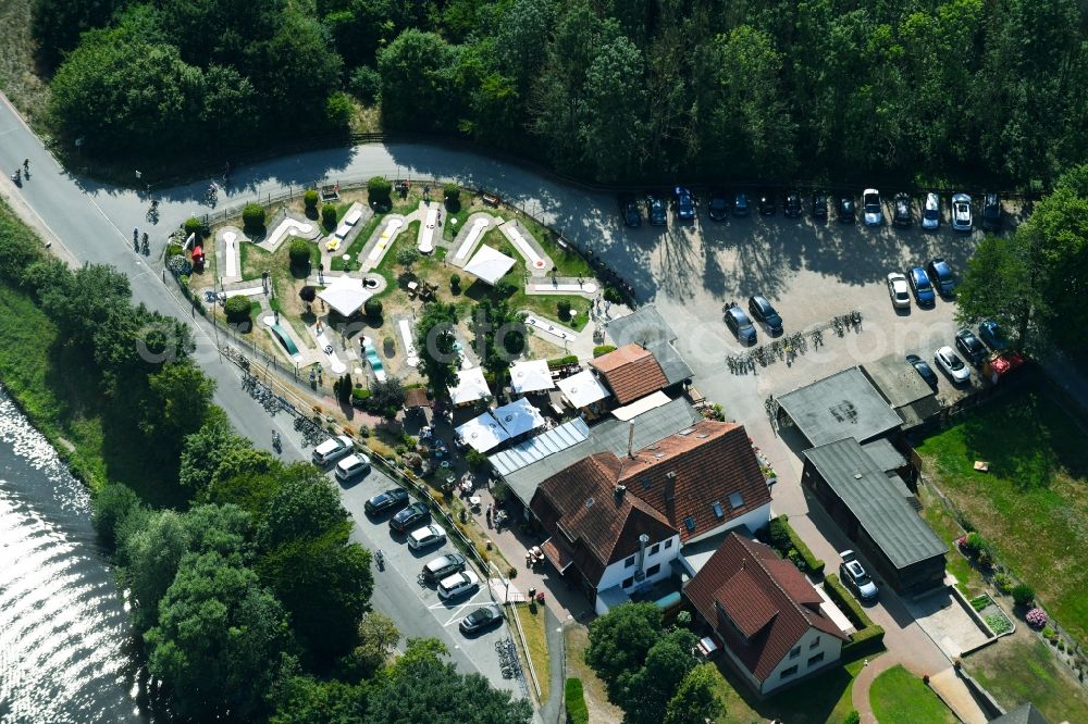 Aerial image Bremen - Building of the restaurant Zum Platzhirsch on Kuhgrabenweg in Bremen, Germany