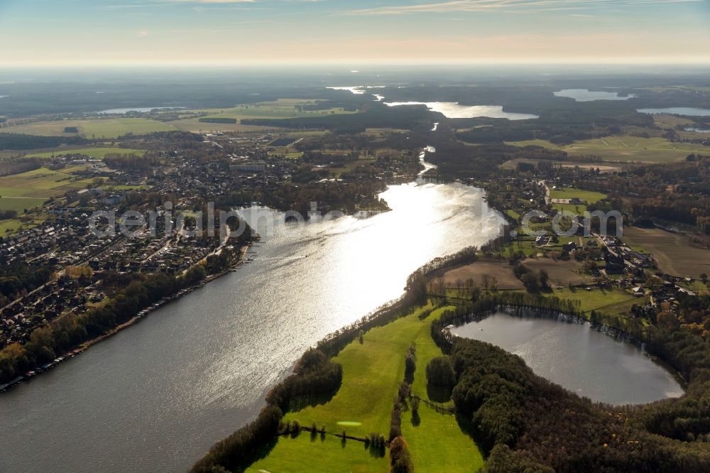 Aerial photograph Mirow - View of the lake Mirower See in Mirow in the state Mecklenburg-West Pomerania