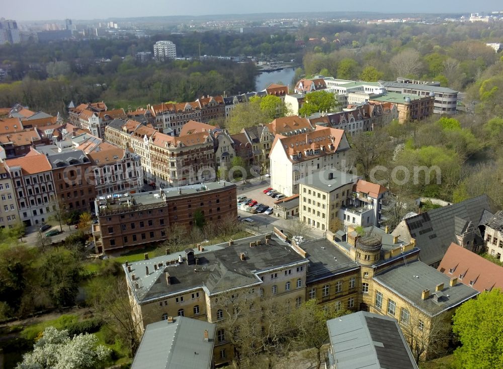 Aerial image Halle / Saale - Mixed development of old and new residential buildings in the old town of Halle in Saxony-Anhalt