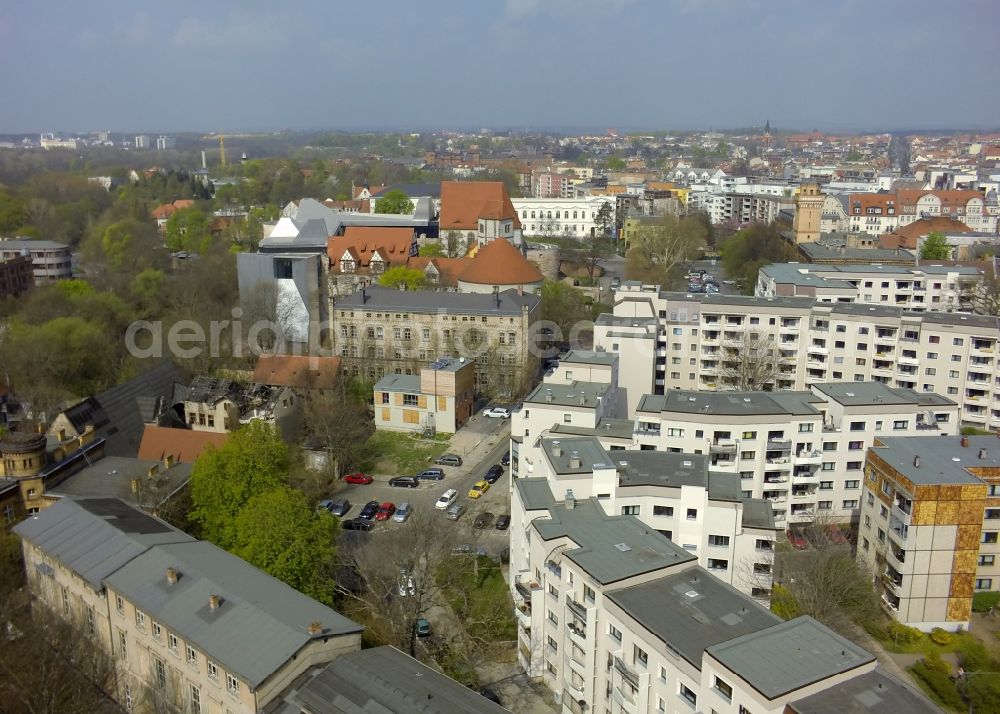 Aerial image Halle / Saale - Mixed development of old and new residential buildings in the old town of Halle in Saxony-Anhalt