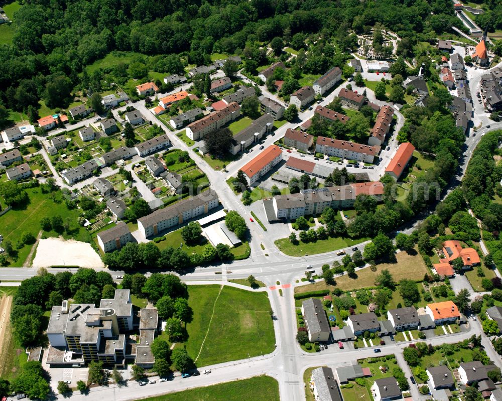 Aerial photograph Burgkirchen an der Alz Mixing of residential and