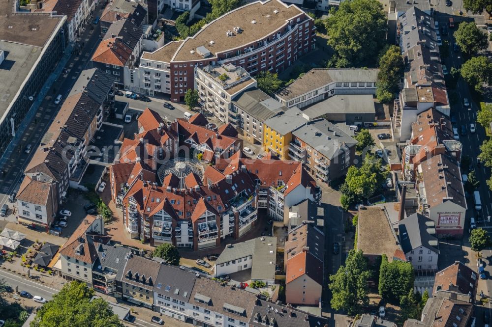 Bochum from above - Mixing of residential and commercial settlements on Gerberstrasse in the district Innenstadt in Bochum at Ruhrgebiet in the state North Rhine-Westphalia, Germany