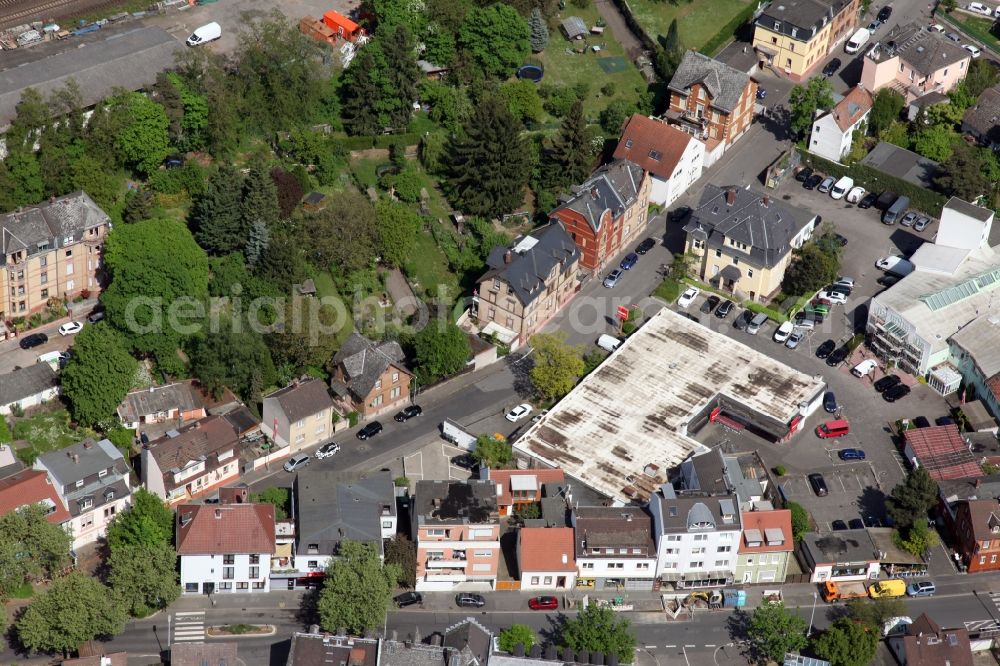 Aerial photograph Mainz - Mixing of residential and commercial settlements in Mainz in the state Rhineland-Palatinate, Germany