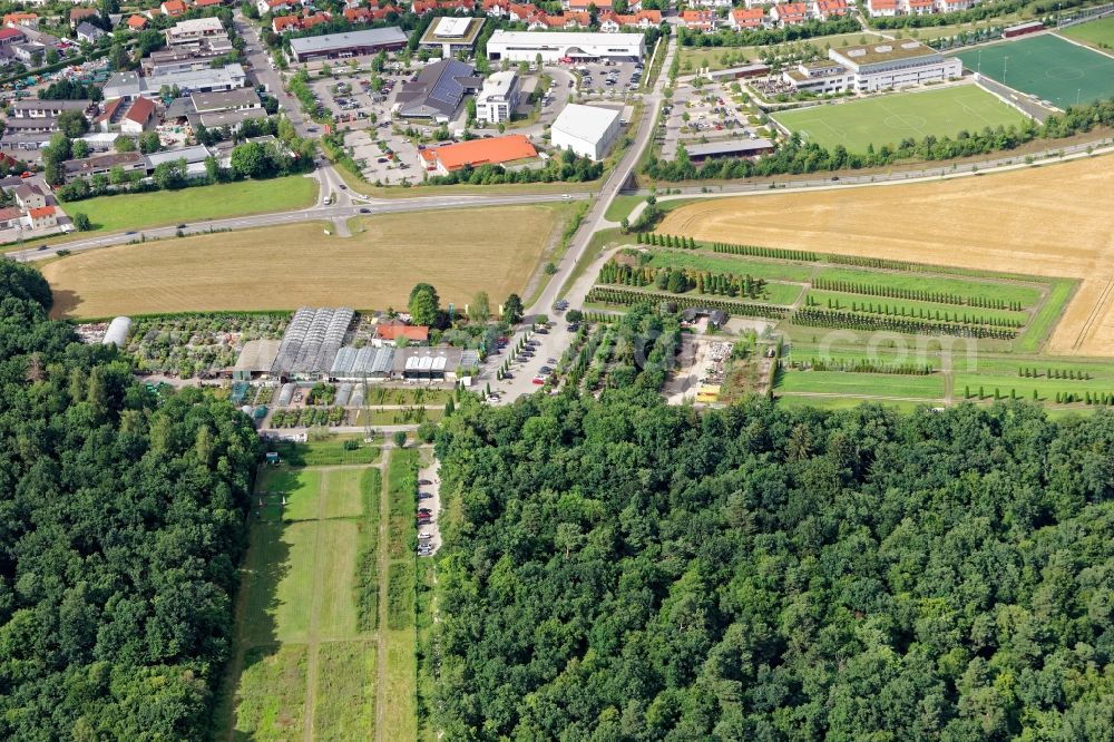 Aerial photograph Neuried - Mixing of residential and commercial settlements in Neuried in the state Bavaria, Germany