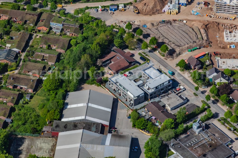 Flensburg from above - Mixed development of residential and commercial areas in the district of Murwik in Flensburg in the state Schleswig-Holstein, Germany