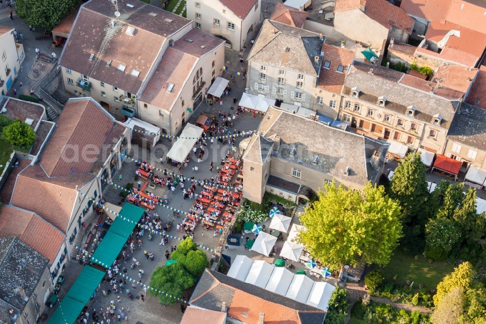 Rodemack from above - Medieval market at Rodemack in Grand Est, France