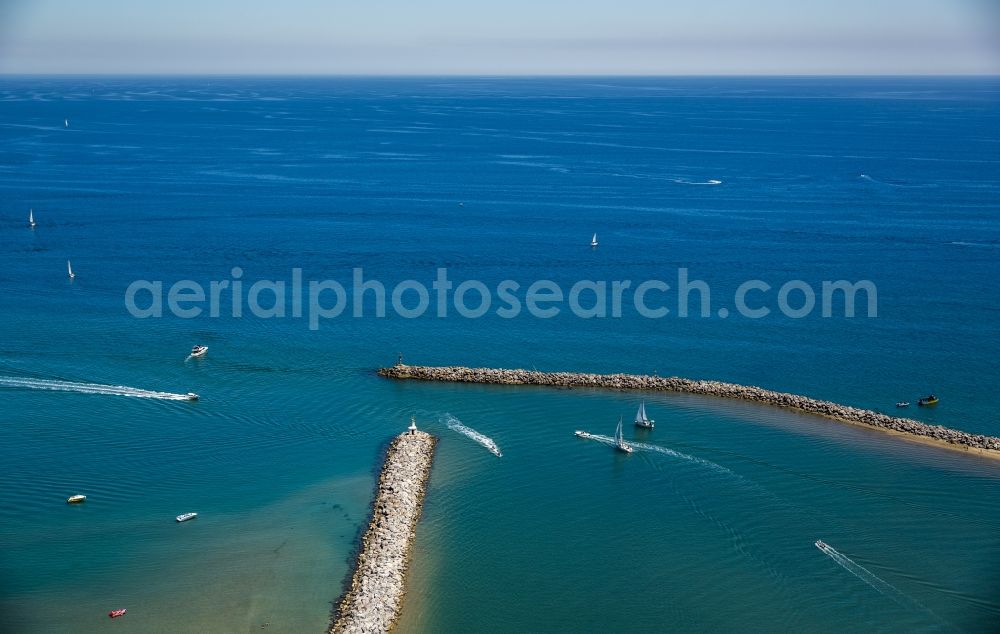 Aerial photograph Leucate - Mediterranean coasts Mole before Leucate Languedoc-Roussillon in France