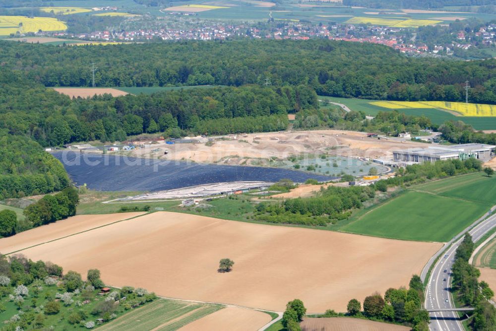 Aerial photograph Sinsheim - Blick auf die Kreismülldeponie der Abfallverwertungsgesellschaft des Rhein-Neckar-Kreises (AVR) (http://