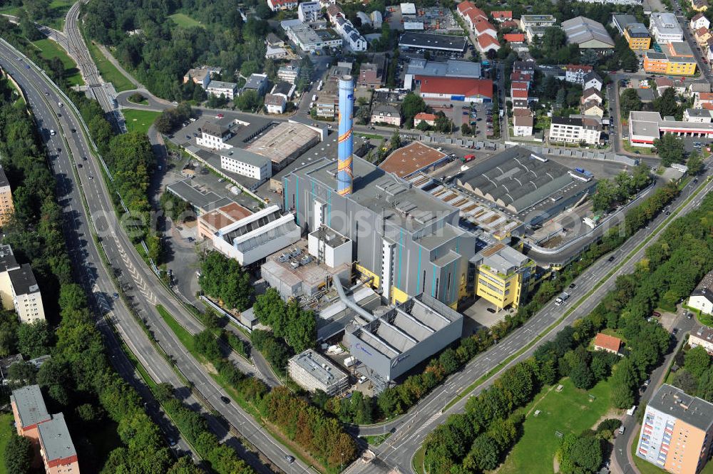 Aerial image Frankfurt am Main - Müllheizkraftwerk der FES Frankfurter Entsorgungs- und Service GmbH an der Heddernheimer Landstraße 157 in Frankfurt am Main in Hessen. Waste incineration plant in Frankfurt on the Main in Hesse.