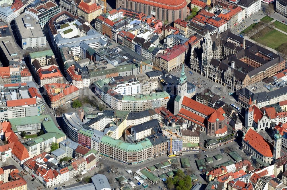 München from above - View of the historical centre of Munich in the state Bavaria