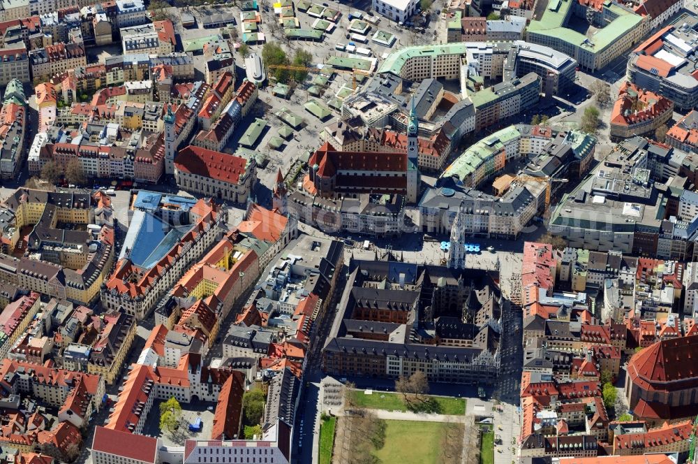 Aerial photograph München - View of the historical centre of Munich in the state Bavaria