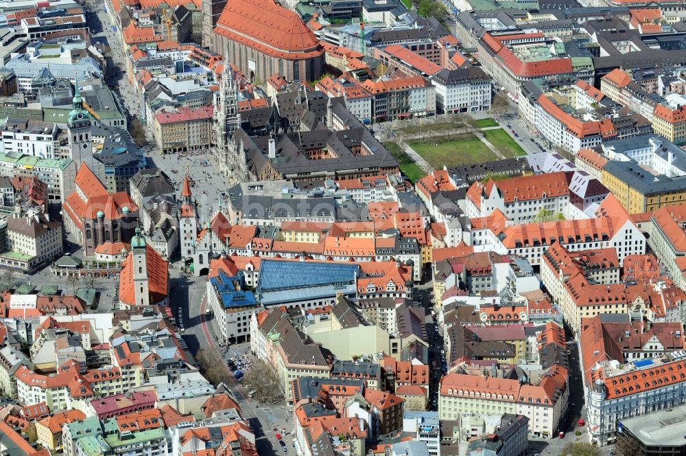 München from above - View of the historical centre of Munich in the state Bavaria