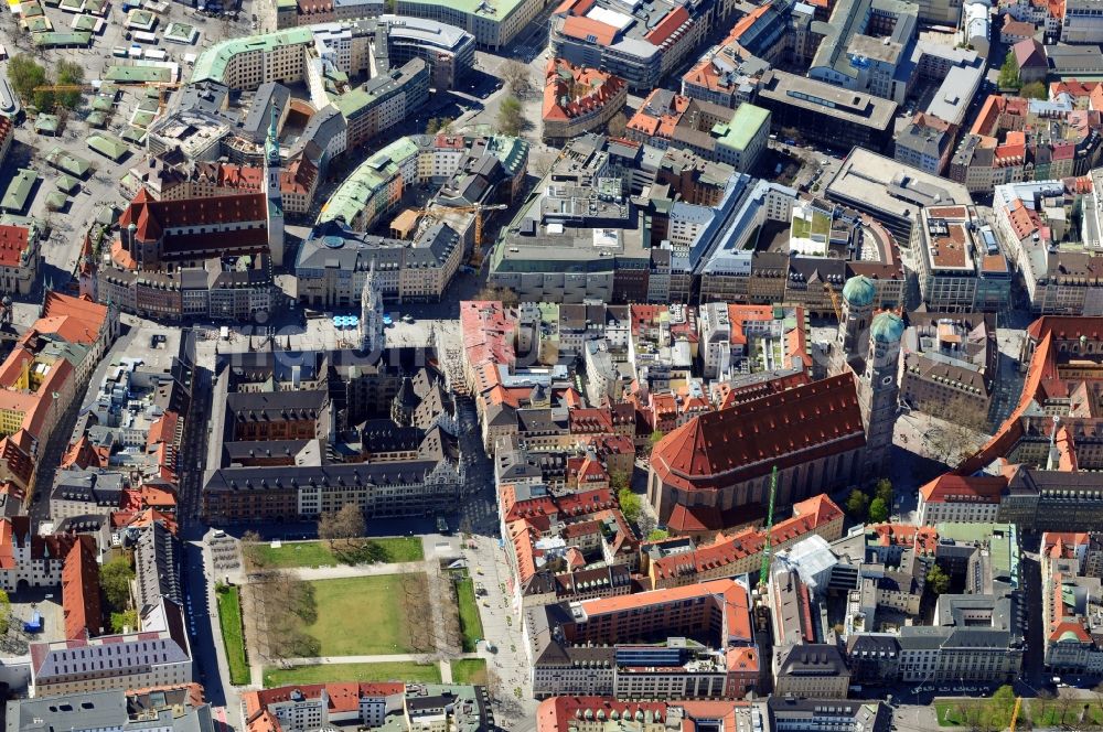 München from the bird's eye view: View of the historical centre of Munich in the state Bavaria