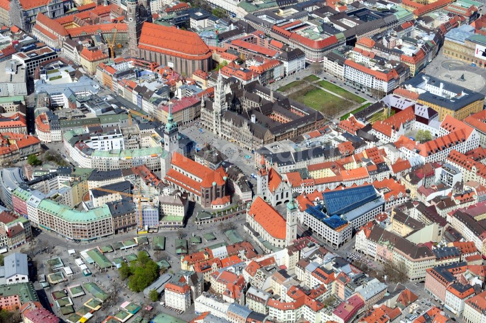 München from above - View of the historical centre of Munich in the state Bavaria