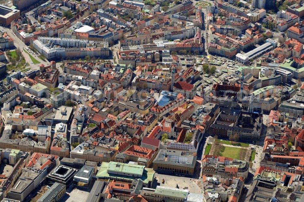 Aerial photograph München - View of the historical centre of Munich in the state Bavaria