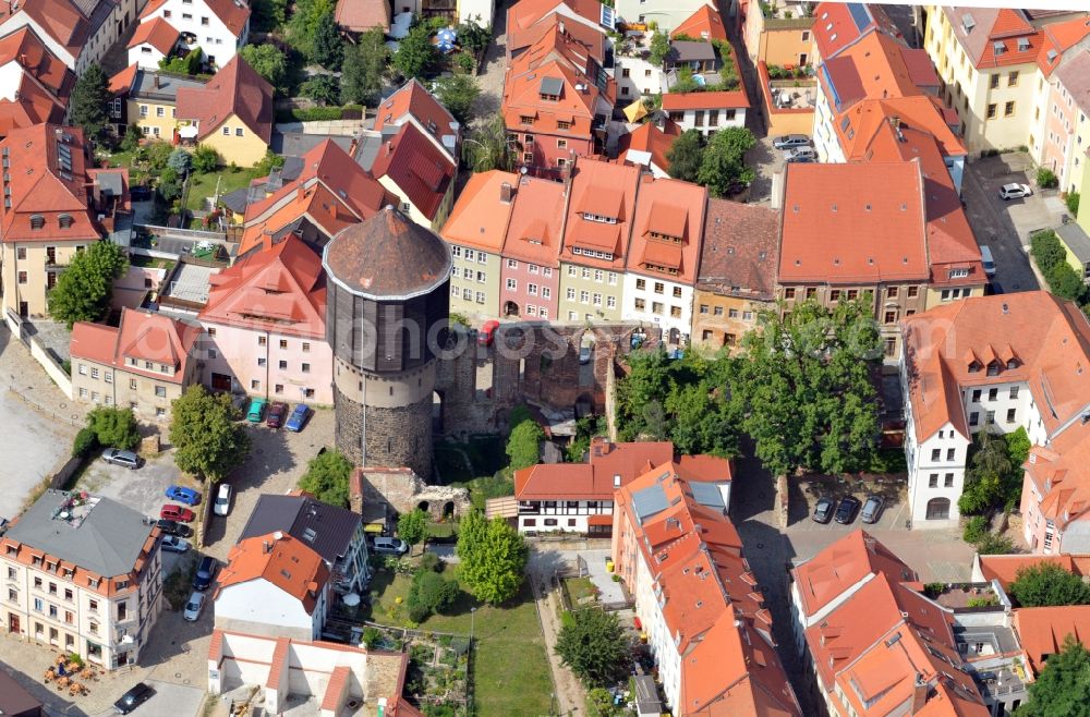 Aerial photograph Bautzen - View of the Moenchskirche in Bautzen in the state Saxony