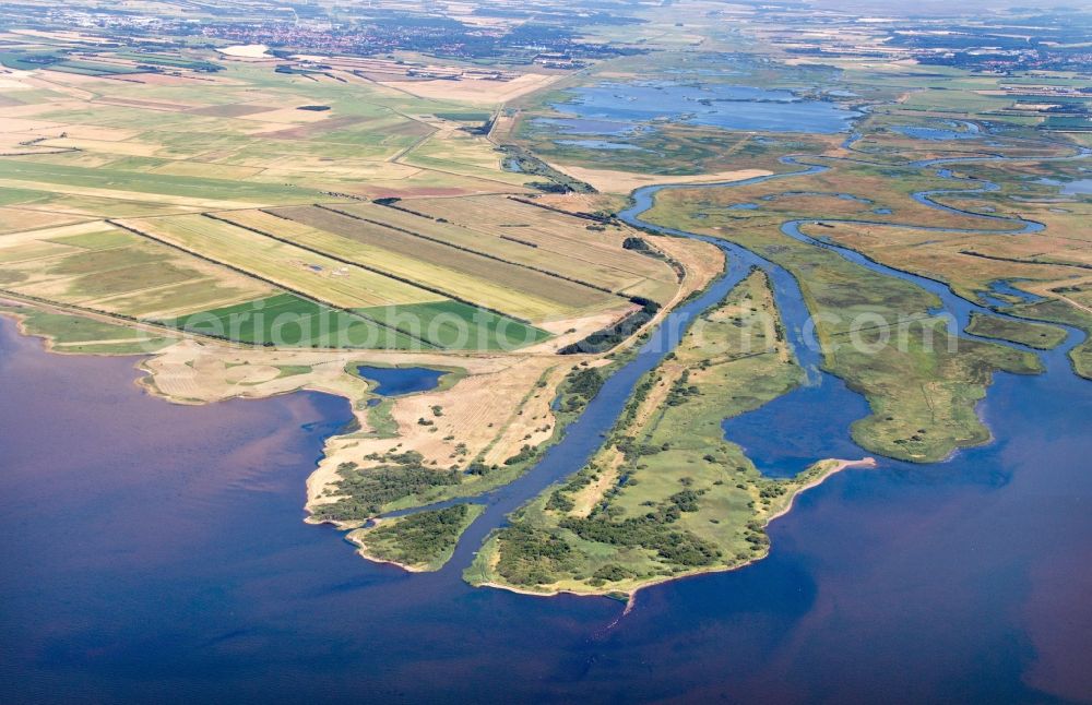 Tarm from above - The river Skern (Skernn A) at TARM in Denmark. Skjern Å is the river of also Denmark and Jutland