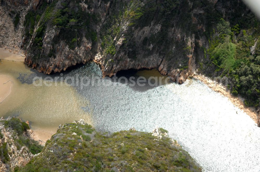 Aerial photograph GOUKAMMA - Mouth of the Goukamma River in South Africa. The river flows through the Goukamma Nature Reserve in the district of Western Cape