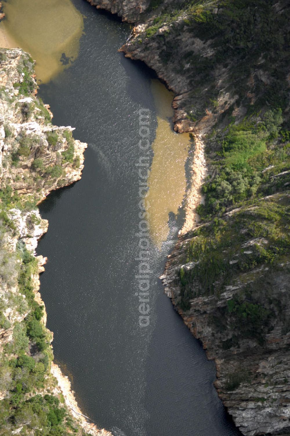 GOUKAMMA from above - Mouth of the Goukamma River in South Africa. The river flows through the Goukamma Nature Reserve in the district of Western Cape