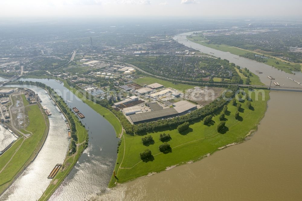 Aerial photograph Duisburg - Industrial and commercial areas on the Kasslerfeld at the mouth of the Ruhr and the Rhine at Duisburg in North Rhine-Westphalia