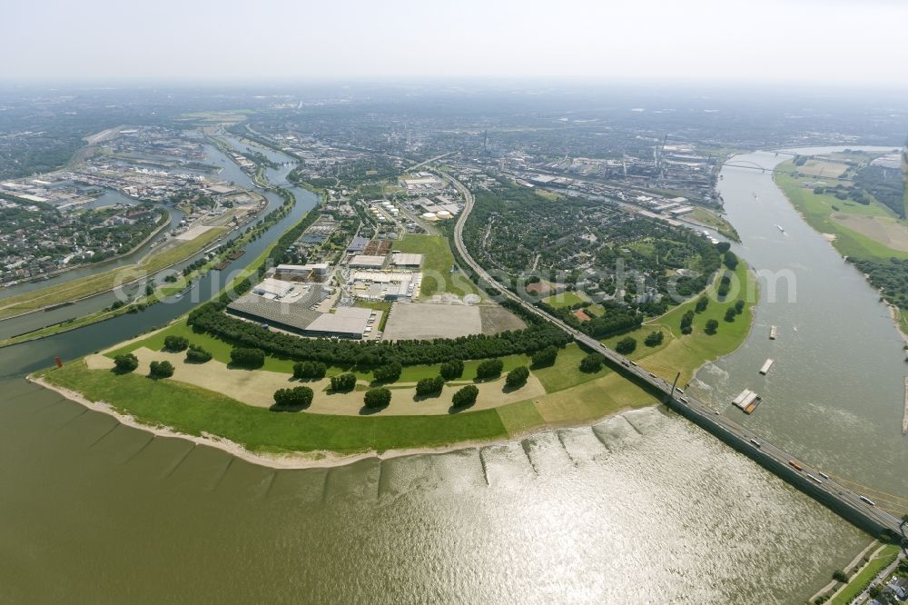 Aerial image Duisburg - Industrial and commercial areas on the Kasslerfeld at the mouth of the Ruhr and the Rhine at Duisburg in North Rhine-Westphalia