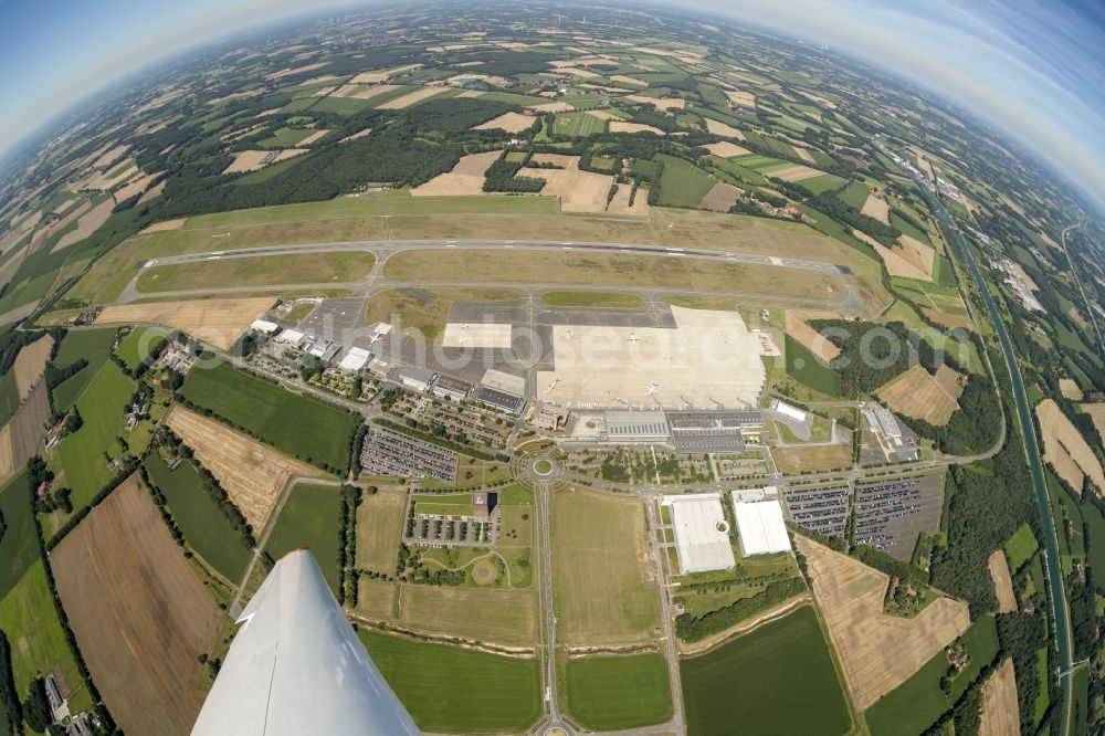 Münster from above - Fisheye view of Münster Osnabrück International Airport in North Rhine-Westphalia