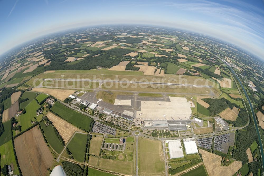 Aerial image Münster - Fisheye view of Münster Osnabrück International Airport in North Rhine-Westphalia