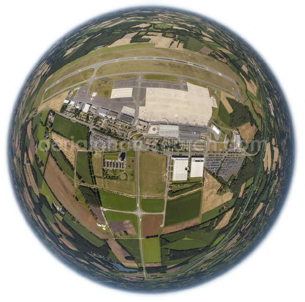 Aerial photograph Münster - Fisheye view of Münster Osnabrück International Airport in North Rhine-Westphalia