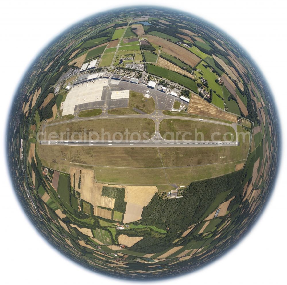 Münster from above - Fisheye view of Münster Osnabrück International Airport in North Rhine-Westphalia