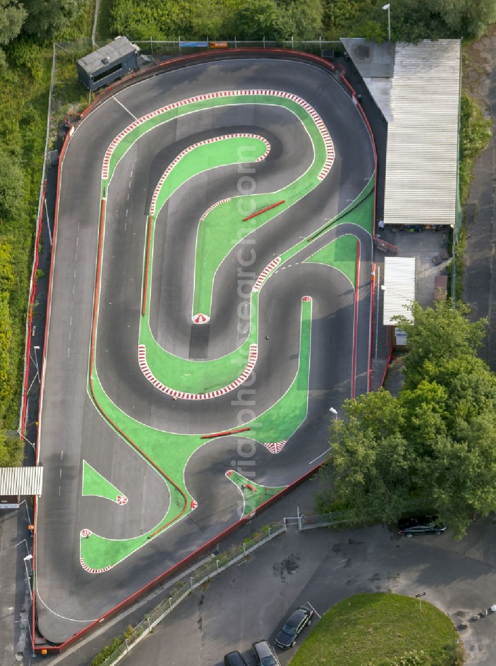 Aerial photograph Hamm- Uentrop - Model kart track Uentrop near Hamm in the Ruhr area in North Rhine-Westphalia