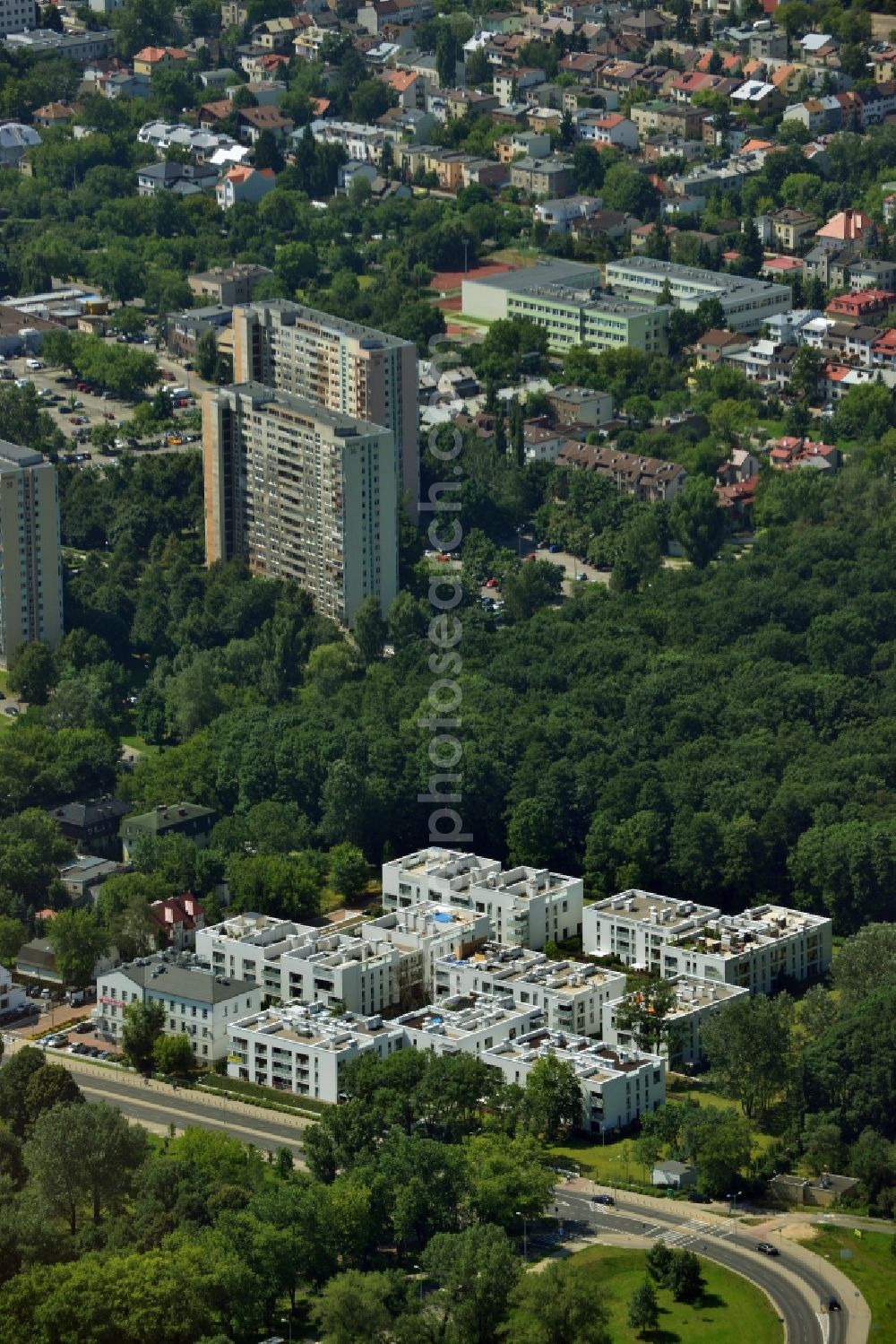 Aerial photograph Warschau - Modern apartment house townhouse settlement at ul Tczewska in Warsaw Masovian Voivodeship in Poland