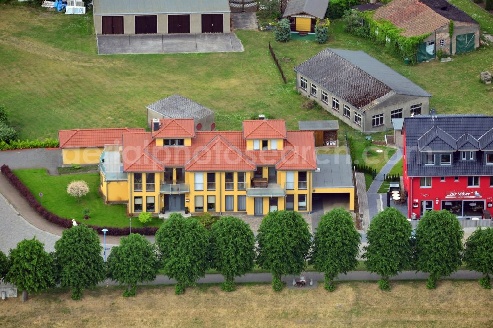 Wittenberge from above - Modern terraced house - two family house on the harbor in Wittenberg in Brandenburg