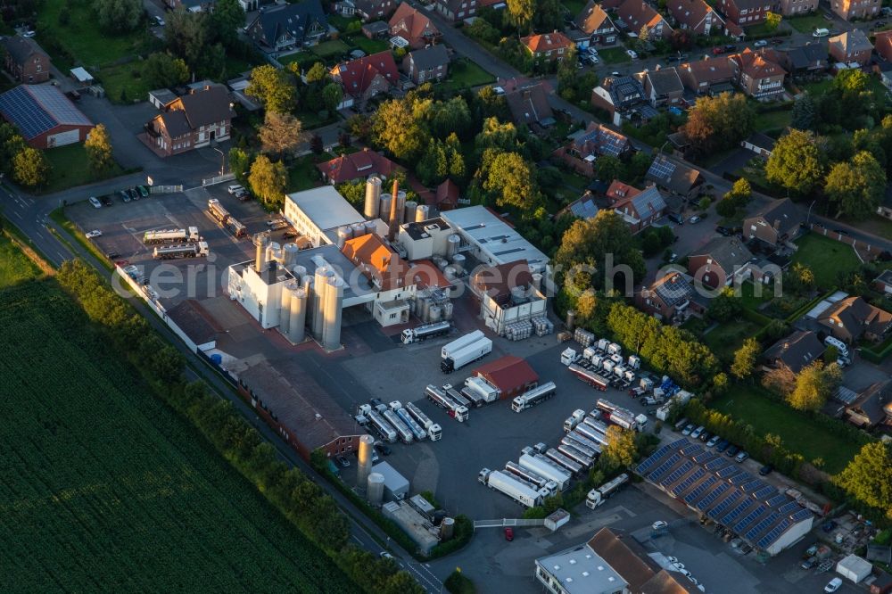 Velen from the bird's eye view: Buildings and production halls on the dairy Molkerei Wiegert GmbH & Co. KG in Velen in the state North Rhine-Westphalia, Germany