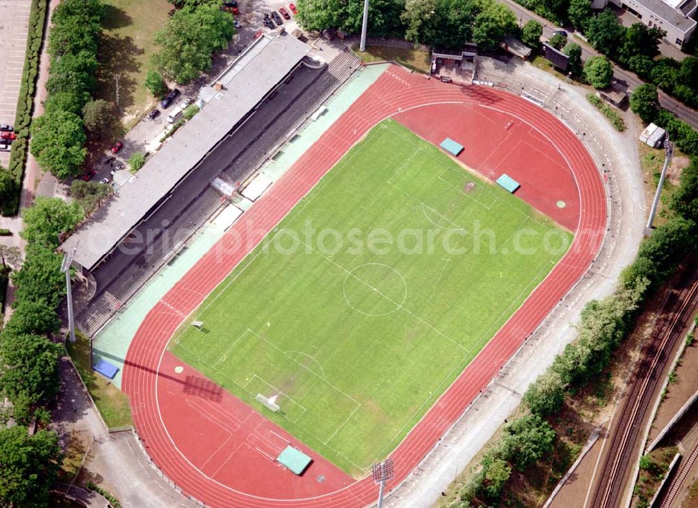 Berlin - Charlottenburg from above - Mommsenstadion des TB Berlin am Messegelände in Berlin - Charlottenburg.