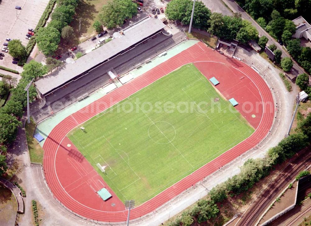 Berlin - Charlottenburg from the bird's eye view: Mommsenstadion des TB Berlin am Messegelände in Berlin - Charlottenburg.